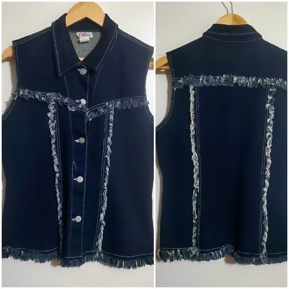 Dating U.S.A. Denim Western Vest Size Large